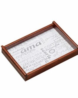 Bandeja Rectangular Madera 30×25 Cm